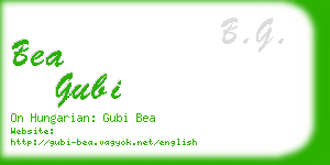 bea gubi business card